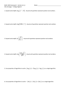 log 25 x - ln xy ez 100 log 10 x y 2 log 2log log x y z -