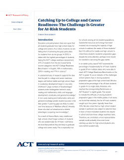 Catching Up to College and Career Readiness: The