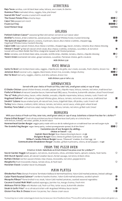 StarterS SaladS rice BowlS SandwicheS BurgerS