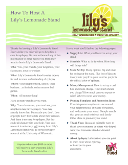 Lemonade Stand How-To Guide - Lily`s Fund for Epilepsy Research