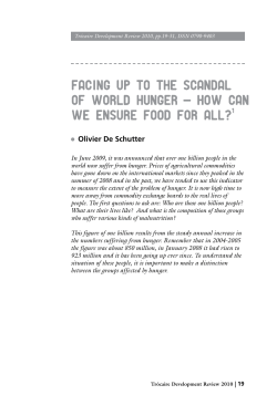 Facing up to the scandal of world hunger - how can we