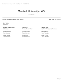 Reaffirmation Review - Marshall University