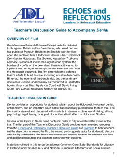 Teacher`s Discussion Guide to Accompany Denial