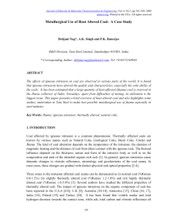 Metallurgical Use of Heat Altered Coal: A Case Study