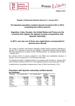 The Spanish population resident abroad increases 6.6% in 2013