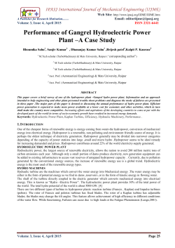 Performance of Gangrel Hydroelectric Power Plant &ndash;A Case Study