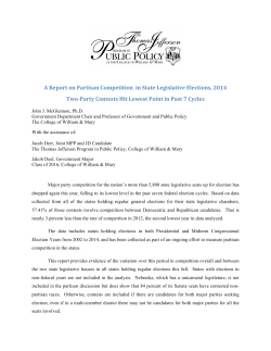 State Legislative Competition Hits Lowest Point in Past 7 Cycles