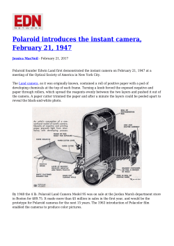 Polaroid introduces the instant camera, February 21, 1947