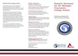 Michigan Transfer Agreement Brochure