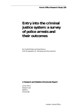 Home Office Research Study 185 Entry into the criminal justice