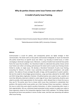Why do parties choose some issue frames over others? A model of