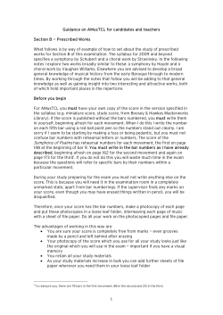Guidance on AMusTCL for candidates and teachers Section B