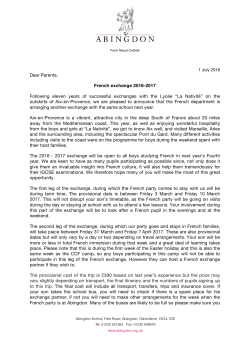 French Exchange 2016