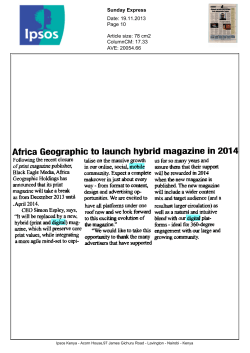 Africa Geographic to launch hybrid magazine in 2014