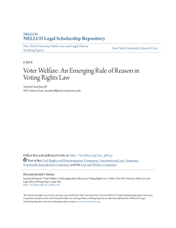 An Emerging Rule of Reason in Voting Rights Law