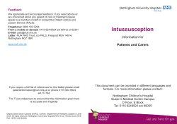 Intussusception - Nottingham University Hospitals NHS Trust