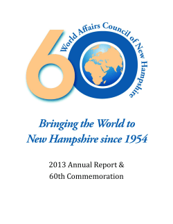 Annual Report 2013 - World Affairs Council of New Hampshire