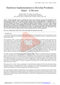 Hardware Implementation to Develop Prosthetic Hand &ndash; A