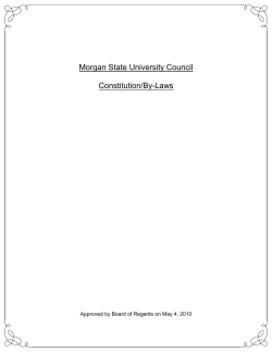 Morgan State University Council Constitution/By-Laws