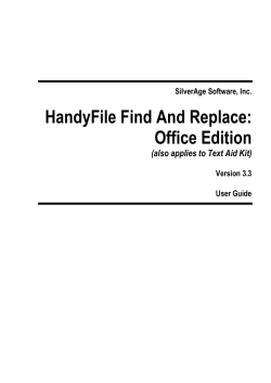 HandyFile Find And Replace: Text Aid Kit User Guide