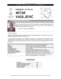 mitar vasiljević - International Criminal Tribunal for the former