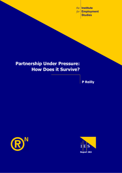 Partnership Under Pressure - Institute for Employment Studies