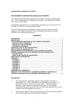 IRD Tax Information Bulletin: Volume Six, No