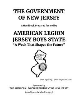 The Government of New Jersey - American Legion Jersey Boys State