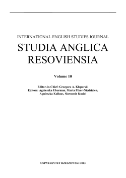 studia anglica resoviensia