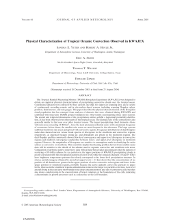 Physical Characterization of Tropical Oceanic Convection Observed