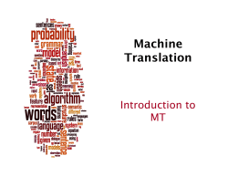 Introduction to Machine Translation