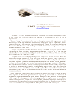 budget - Dictionnaire encyclopédique de l`administration publique