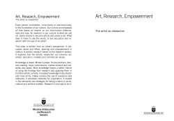 Art, Research, Empowerment - Government Offices of Sweden