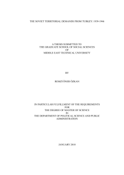 the soviet territorial demands from turkey: 1939-1946 a