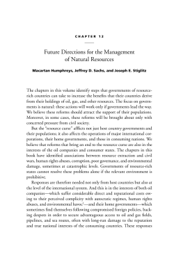 Future Directions for the Management of Natural Resources