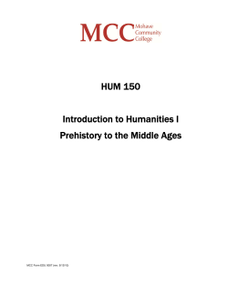 HUM 150 Introduction to the Humanities I