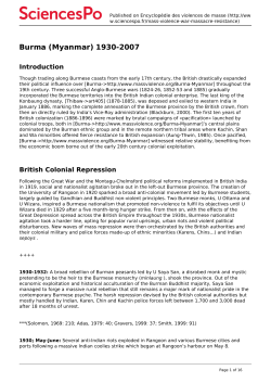 Burma (Myanmar) 1930-2007