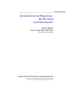 senior enlisted personnel: do we need another grade?
