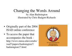 Changing the Words Around