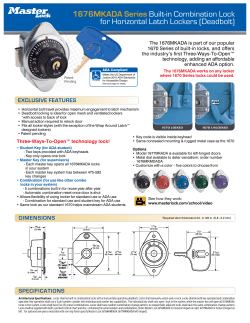 1676MKADA Series Built-in Combination Lock for Horizontal Latch