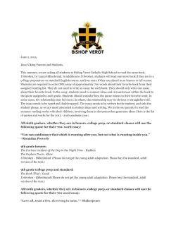 June 2, 2015 Dear Viking Parents and Students, This summer, we