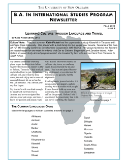 Newsletter #8 - University of New Orleans