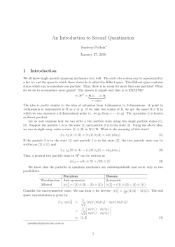 An Introduction to Second Quantization