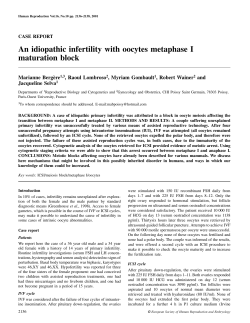 An idiopathic infertility with oocytes metaphase I maturation block