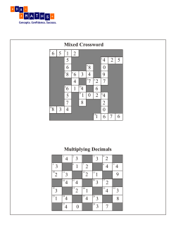 Mixed Crossword Multiplying Decimals 6 5 1 2 5 6 8 6 3 4