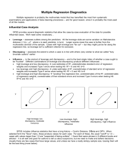 Multiple Regression Diagnostics