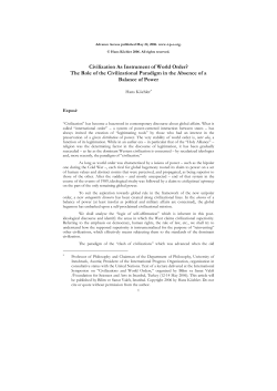 Civilization As Instrument of World Order?