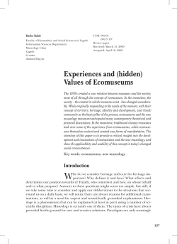 Experiences and (hidden) Values of Ecomuseums