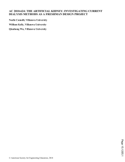 The Artificial Kidney: Investigating Current Dialysis Methods As A