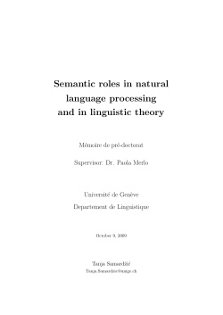 Semantic roles in natural language processing and in linguistic theory